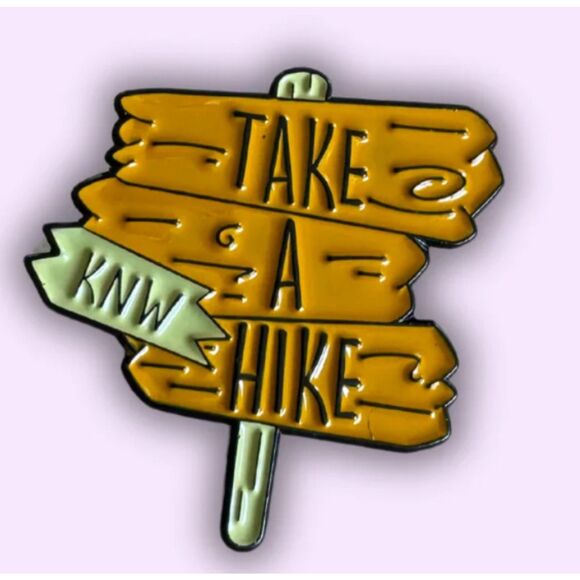 Take a Hike Wood Stick Multicolor Enamel Pin - Picture 1 of 2